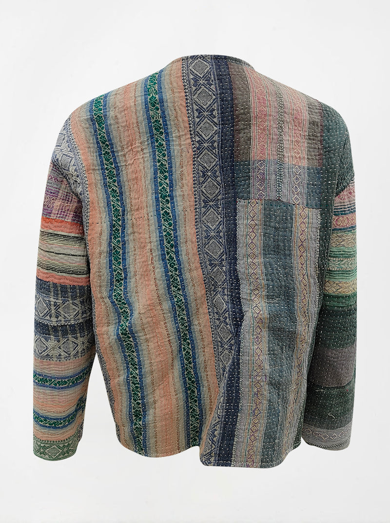 kantha vintage vest with sleeves kiara (shravan)