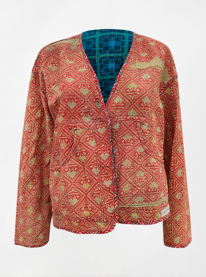 kantha vintage vest with sleeves sunita (shravan)