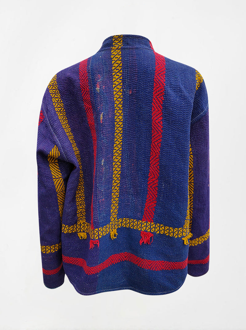 kantha vintage reversible collar vest mala (shravan)
