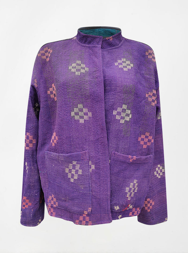 kantha vintage reversible collar vest anjali (shravan)