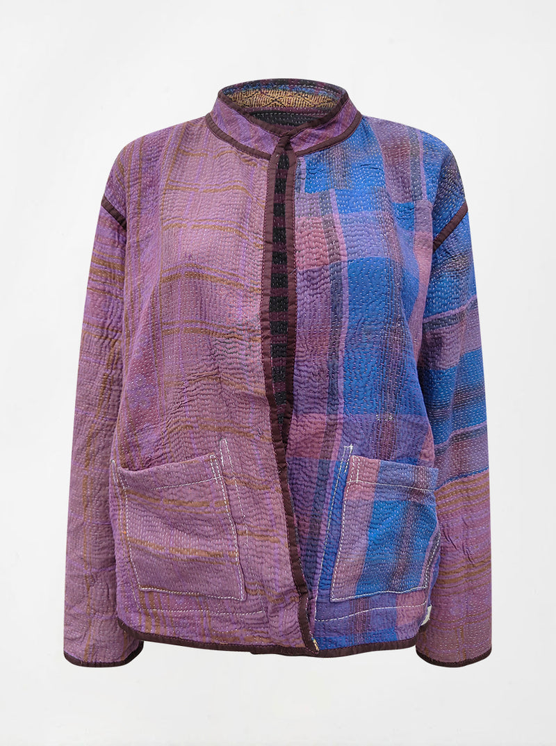 kantha vintage reversible collar vest jasmine (shravan)