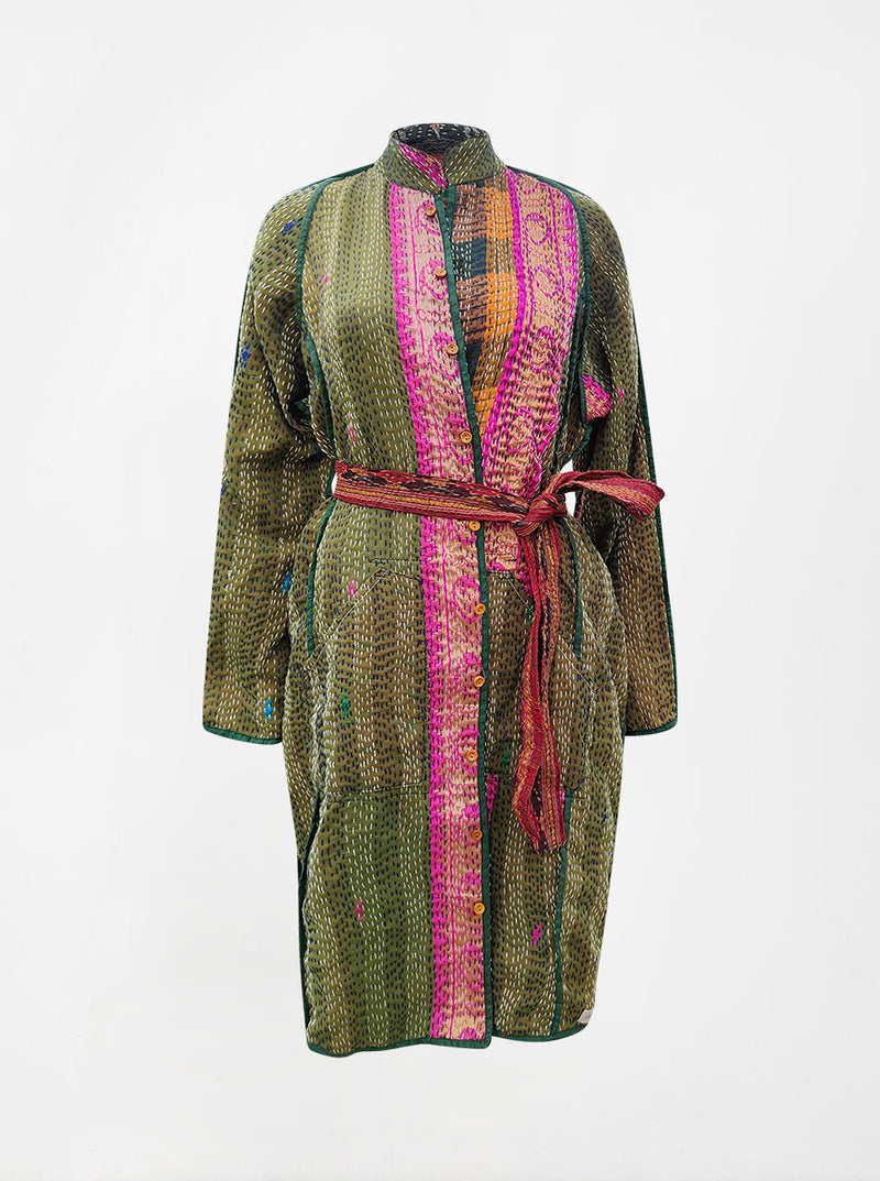kantha vintage silk dress kashi (M)