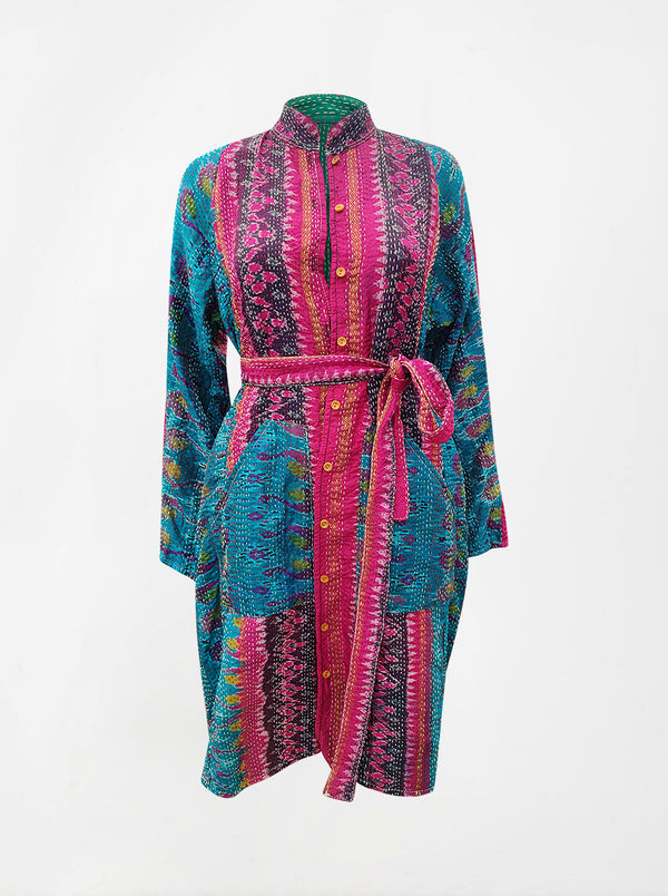 kantha vintage silk dress aisha (M)