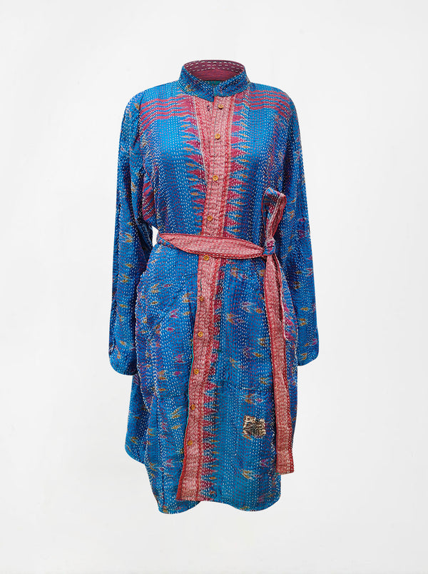 kantha vintage silk dress bindu (XL)