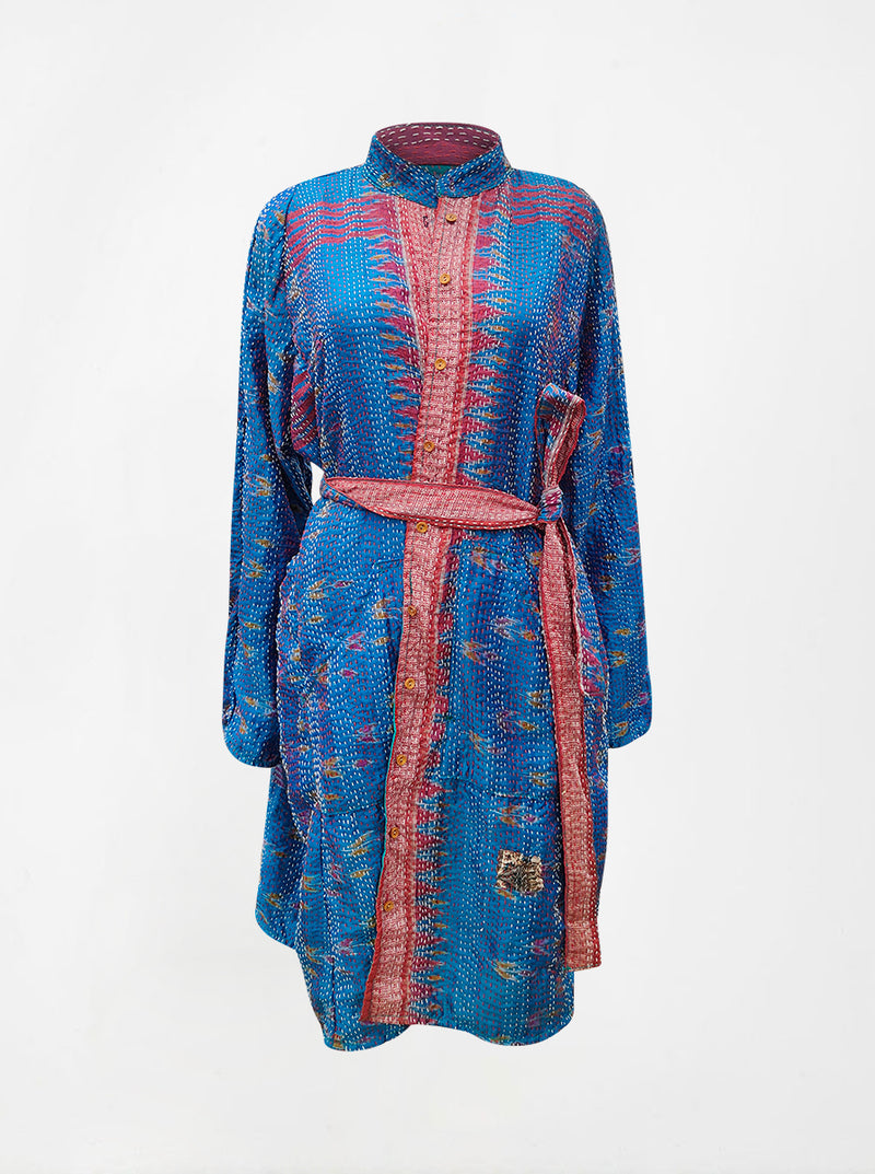 kantha vintage silk dress bindu (XL) no waste sale