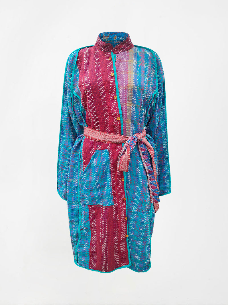 kantha vintage silk dress bindu (XL)