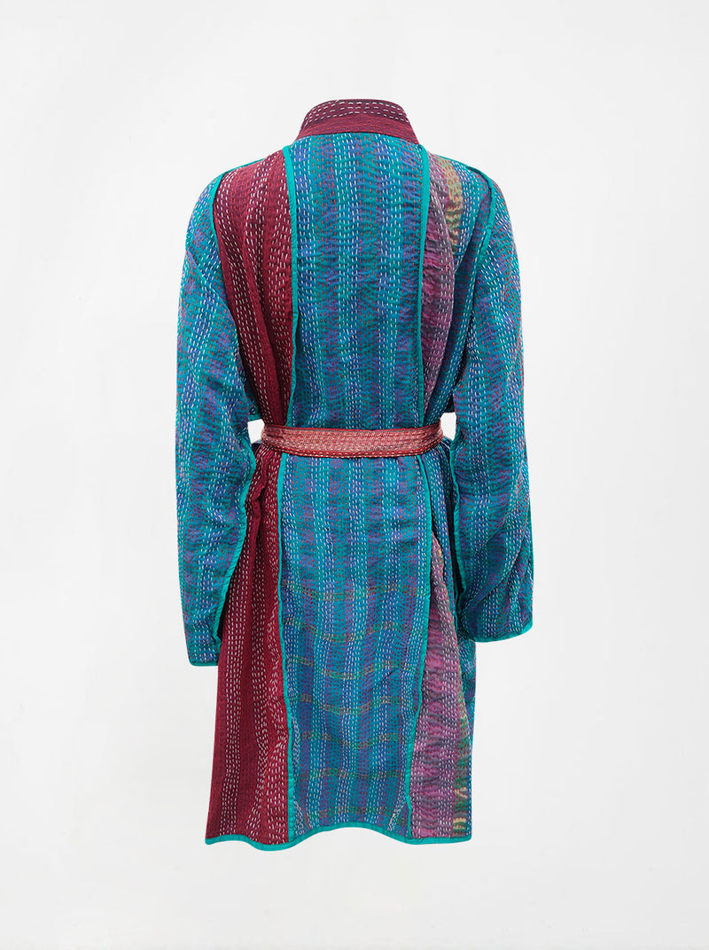 kantha vintage silk dress bindu (XL)
