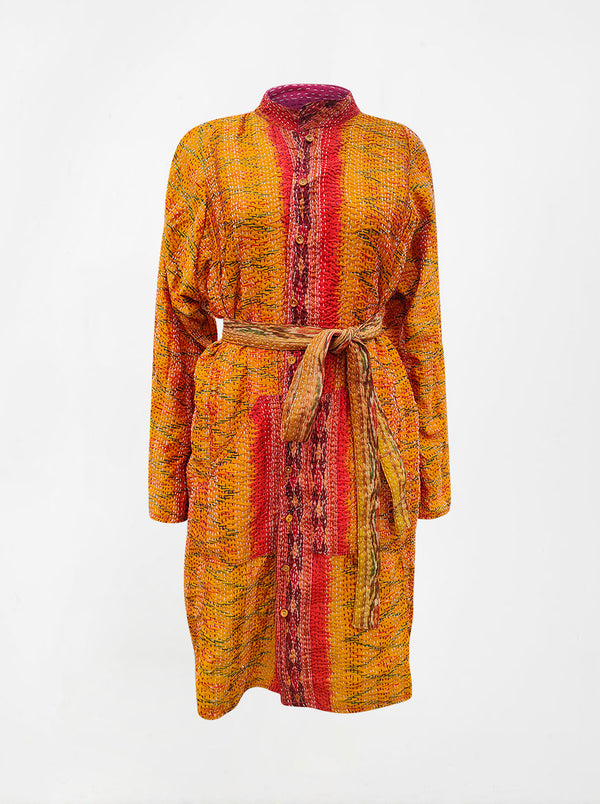 kantha vintage silk dress kushali (XL)