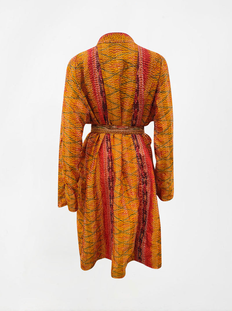 kantha vintage silk dress kushali (XL)