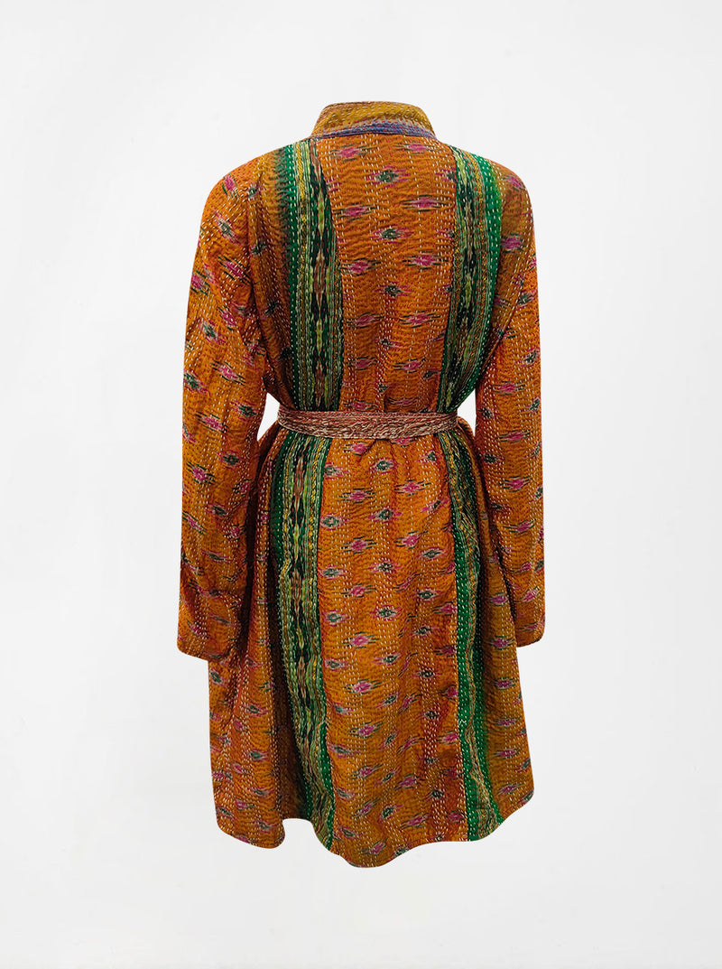 kantha vintage silk dress vrush (XL)