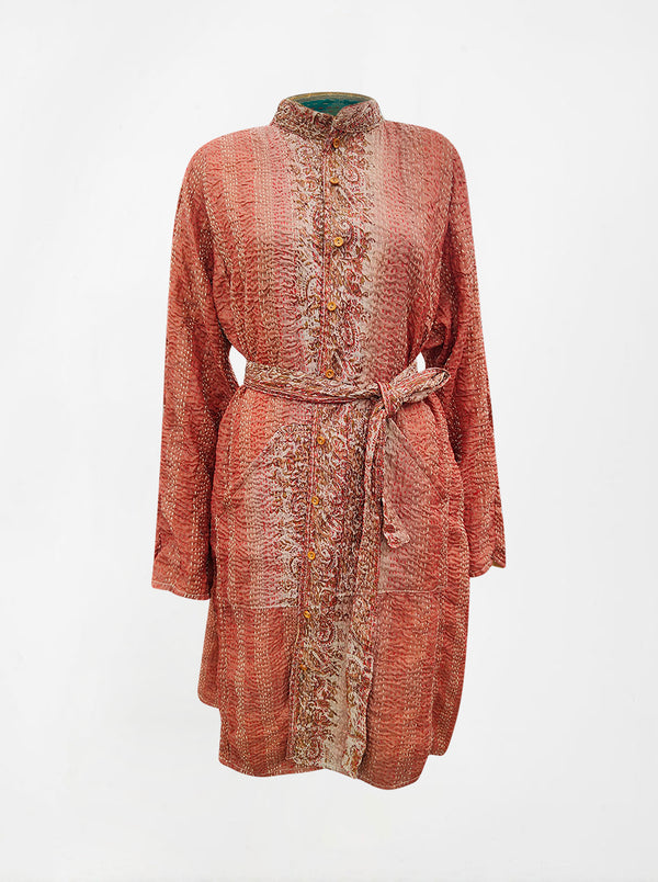 kantha vintage silk dress sree (XL)