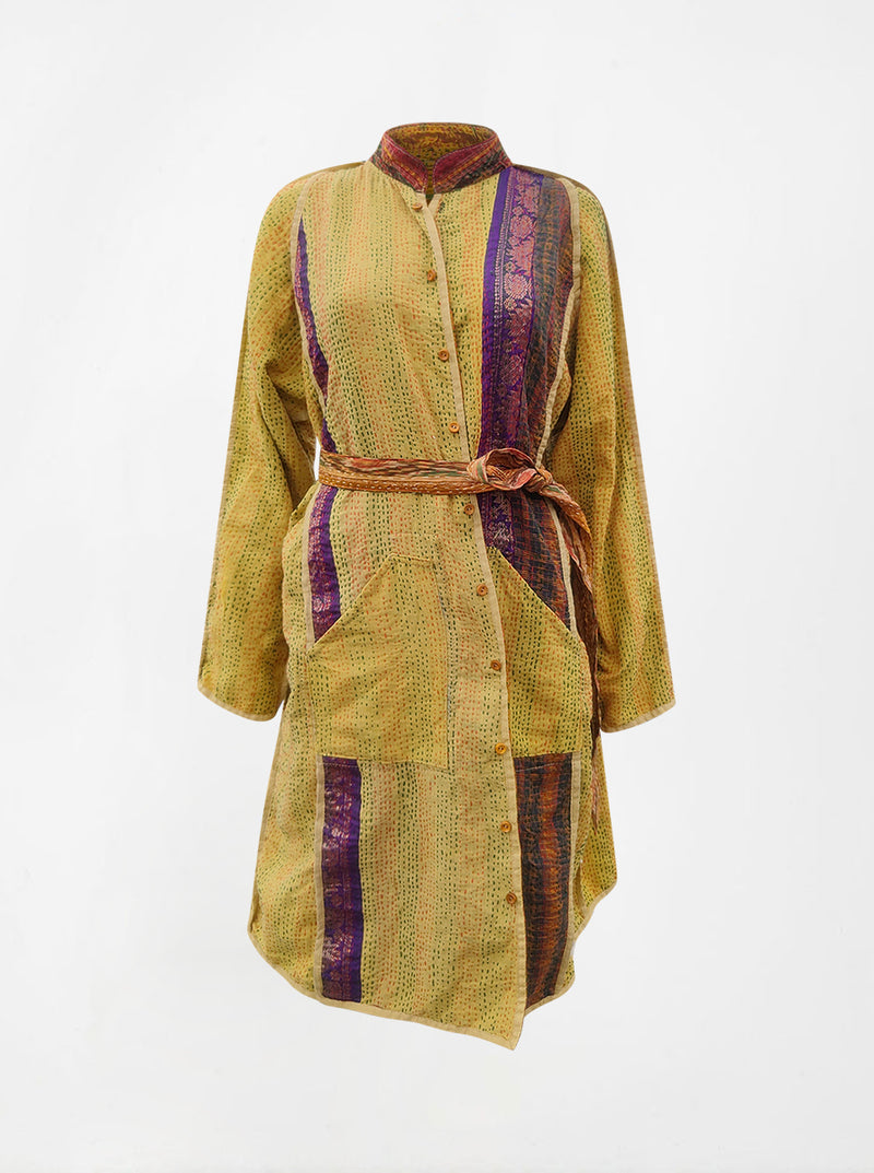 kantha vintage silk dress krishu (L)