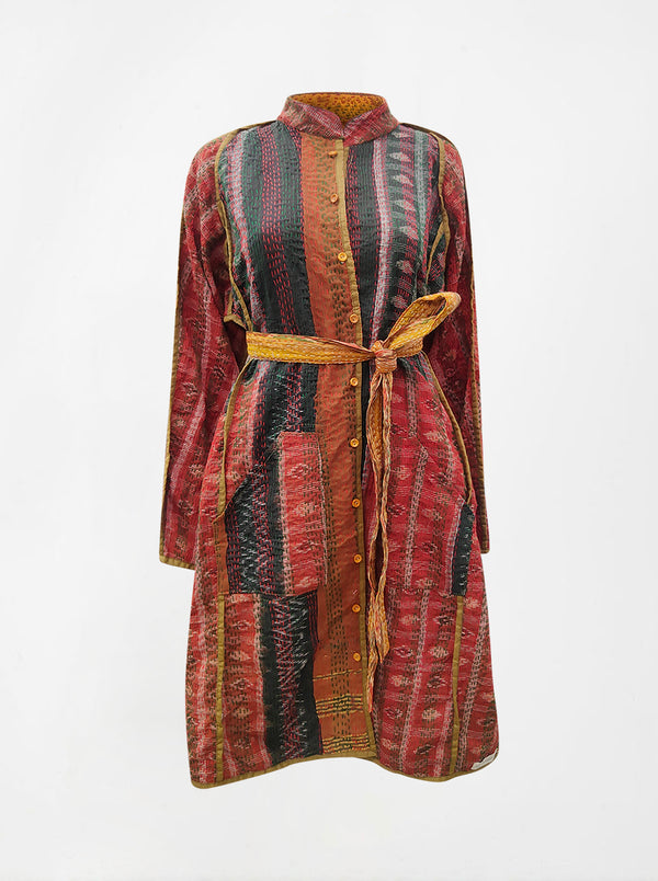 kantha vintage silk dress amani (L)