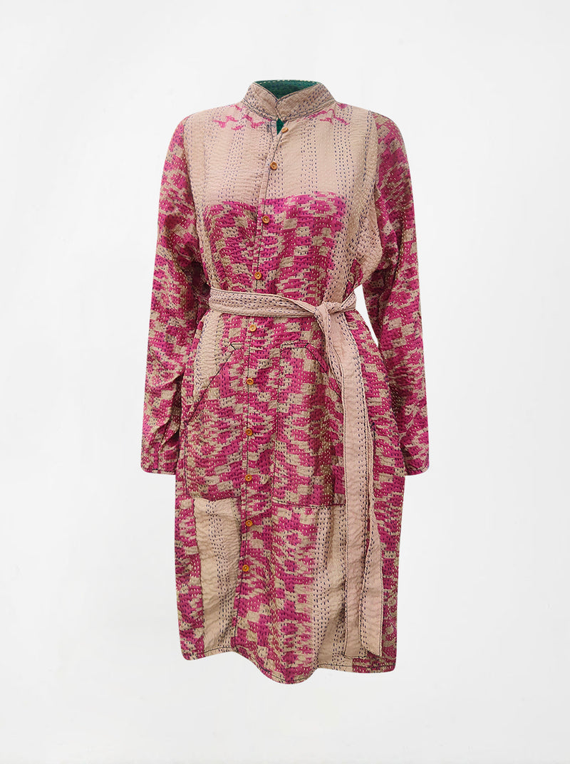 kantha vintage silk dress lali (L)