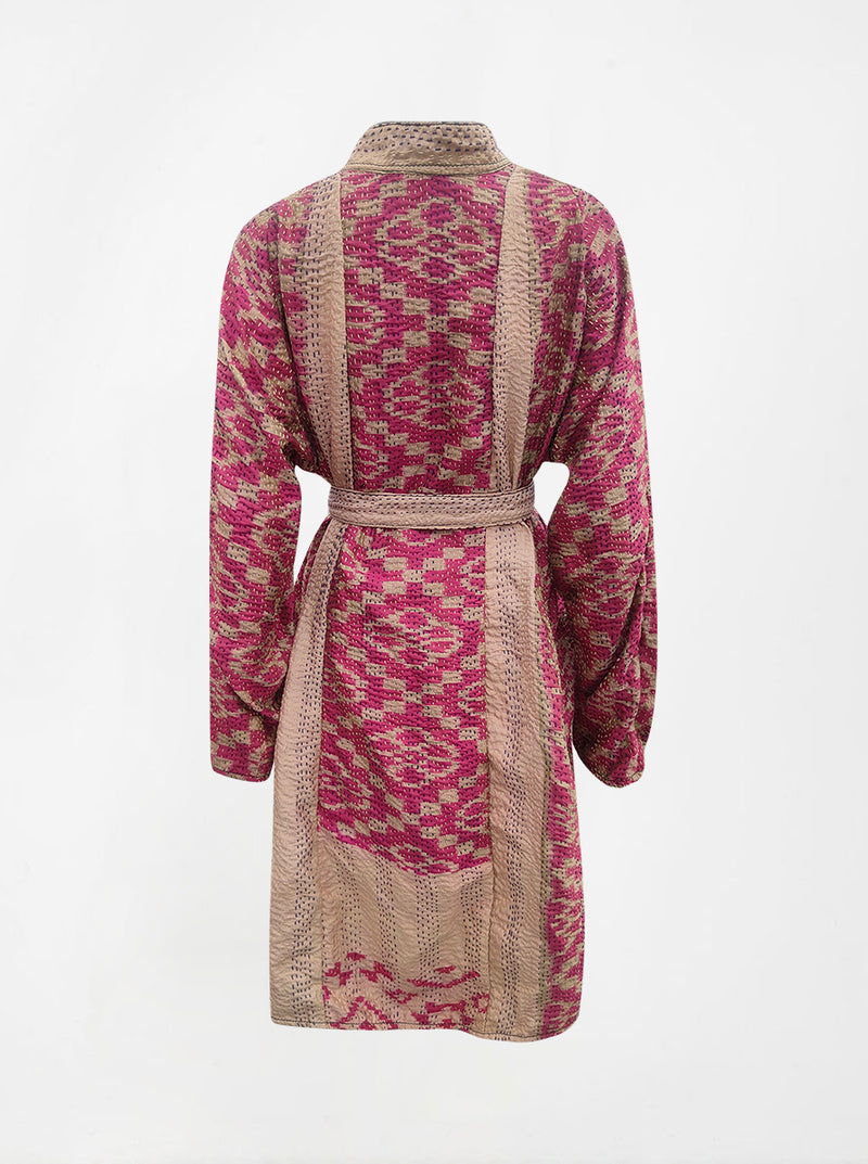 kantha vintage silk dress lali (L)