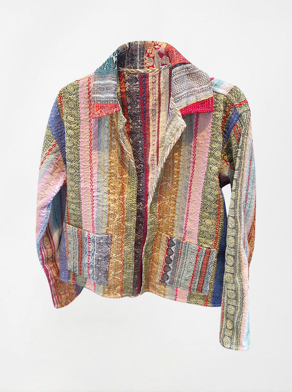 kantha vintage reversible collar jacket pooja (boutique)