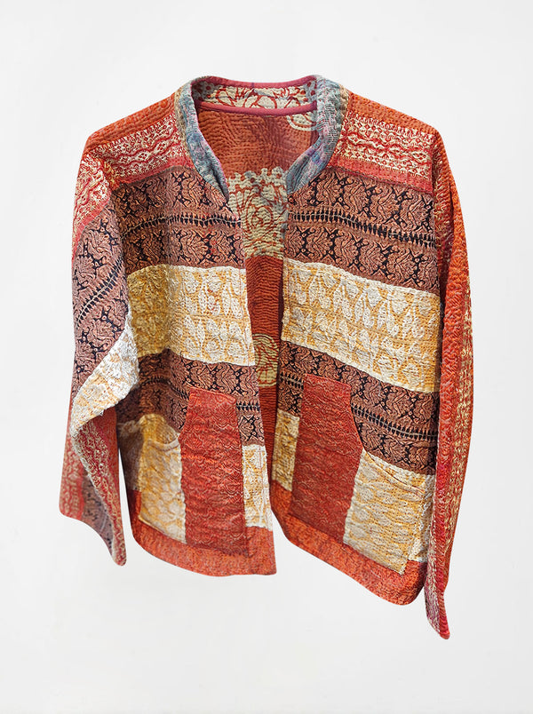 kantha vintage reversible collar vest roma (boutique)