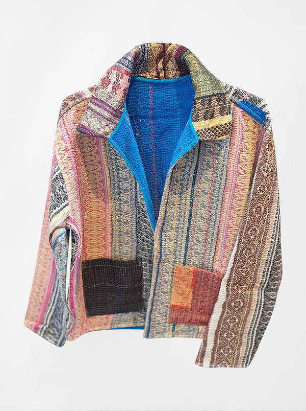 kantha vintage reversible collar jacket shreya (boutique)
