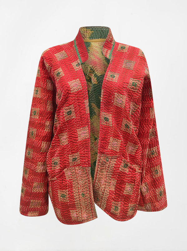 kantha vintage short jacket banaras dari (Zinda)