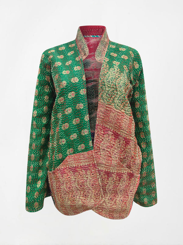 kantha vintage short jacket banaras dushani (Zinda)