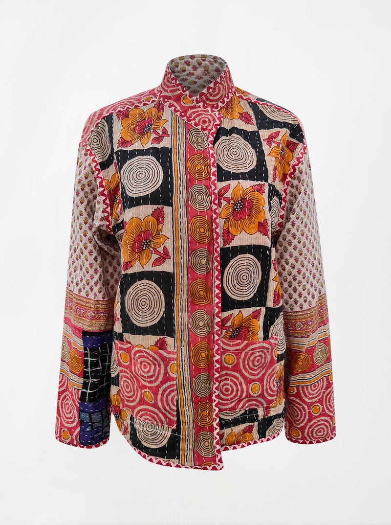 kantha vintage lite long crop jacket arpita