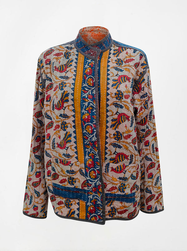 kantha vintage lite long crop jacket bani