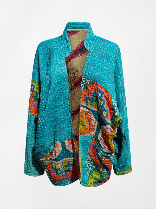 kantha vintage lite short jacket sunita