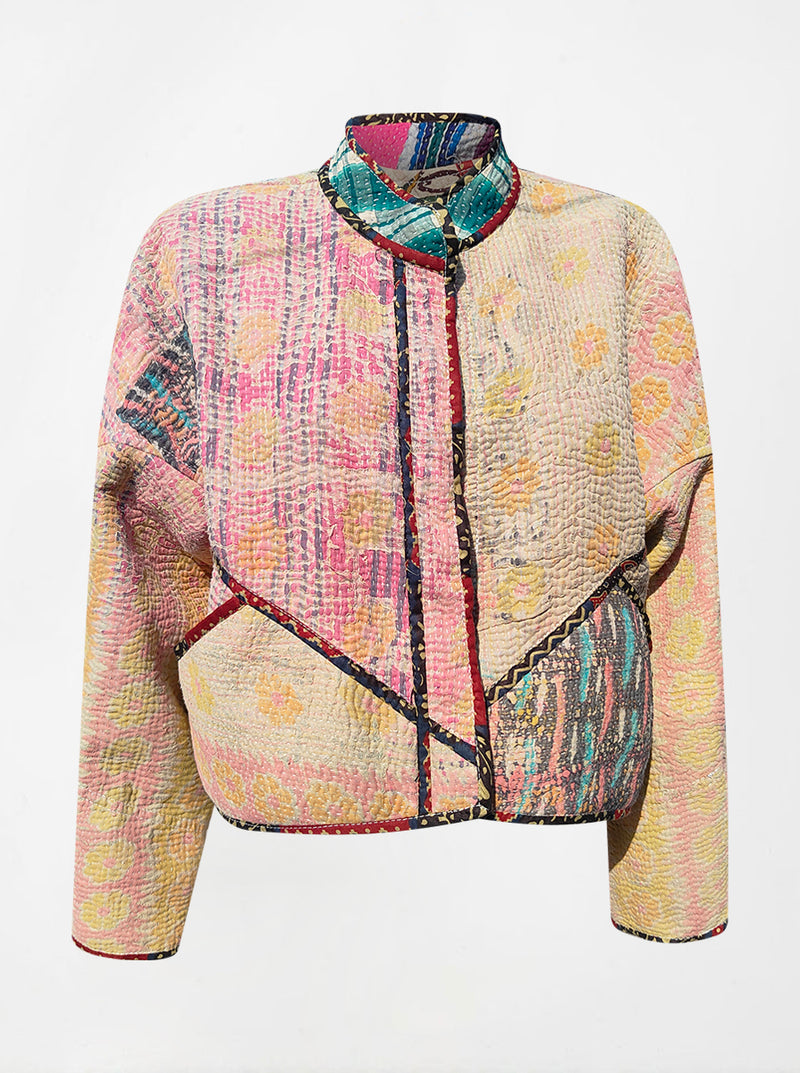 kantha vintage crop jacket koyal (Phool)