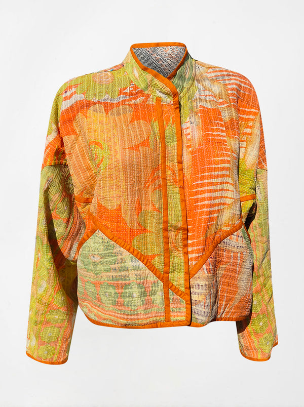 kantha vintage crop jacket babita (Phool)