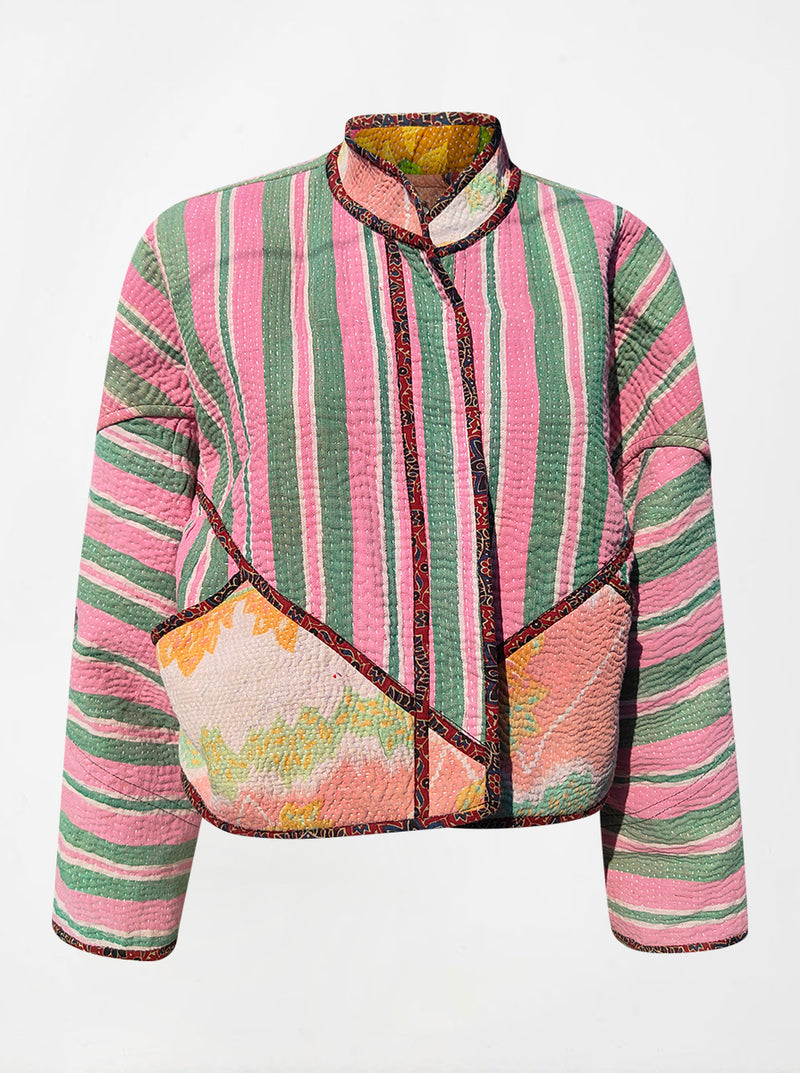 kantha vintage crop jacket shashi (Phool)