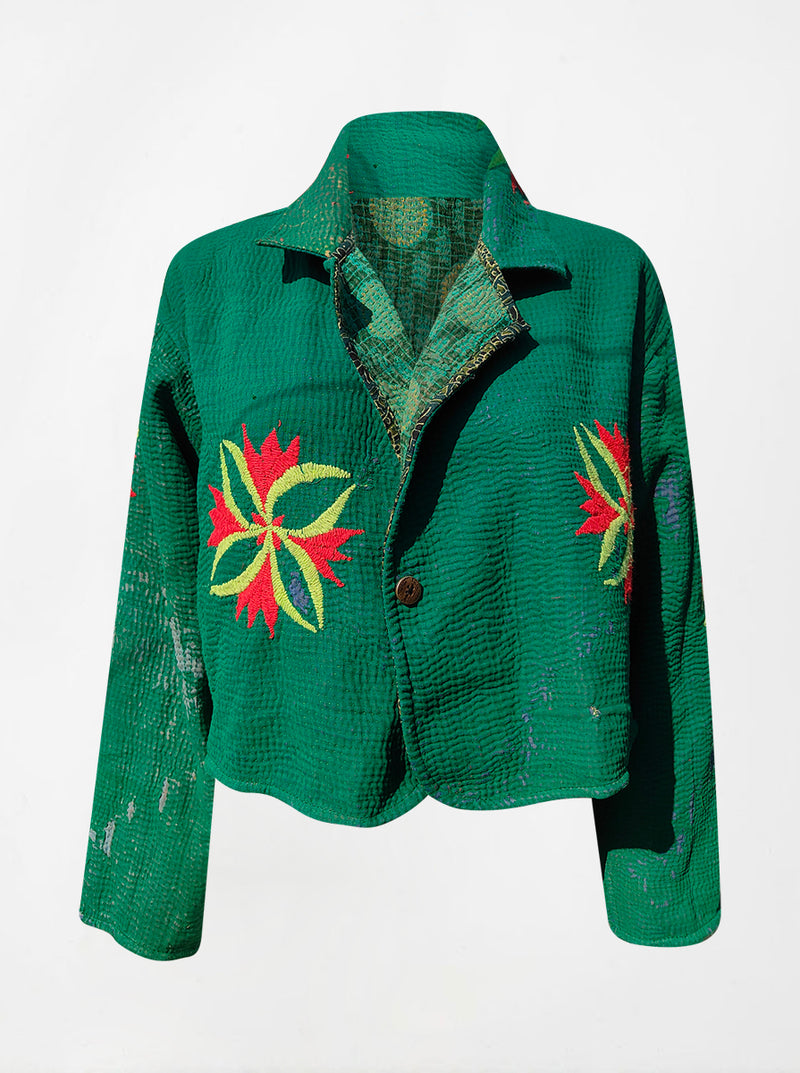 kantha vintage crop jacket geeta (Phool)