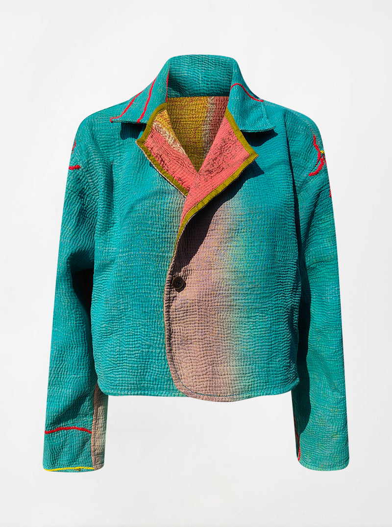 kantha vintage crop jacket shaswati (Phool)