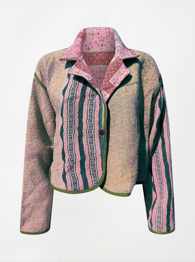 kantha vintage crop jacket sapna (Phool)