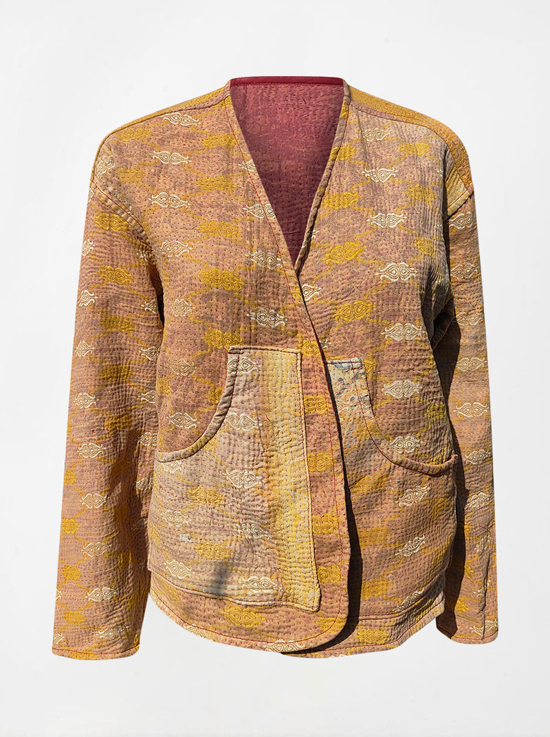 kantha vintage vest with sleeves kripa (Phool)