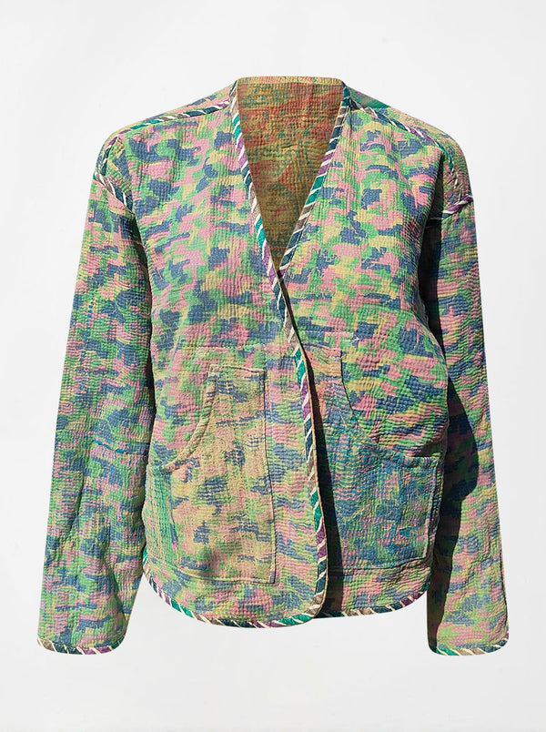 kantha vintage vest with sleeves shreya (Phool)