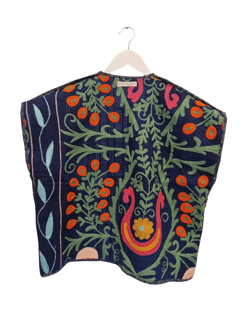 kantha indigo suzani vest
