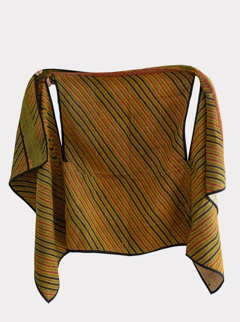 kantha vintage cape - yellow stone
