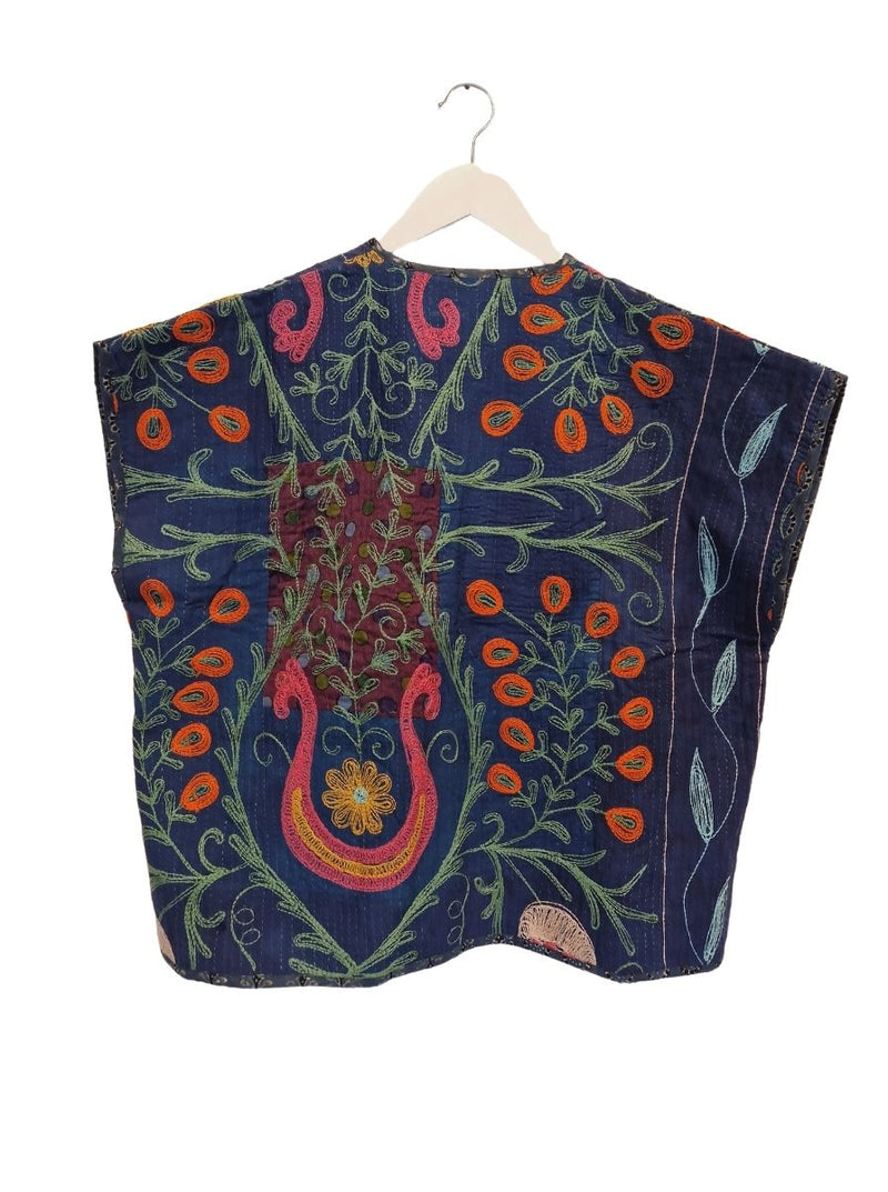 kantha indigo suzani vest