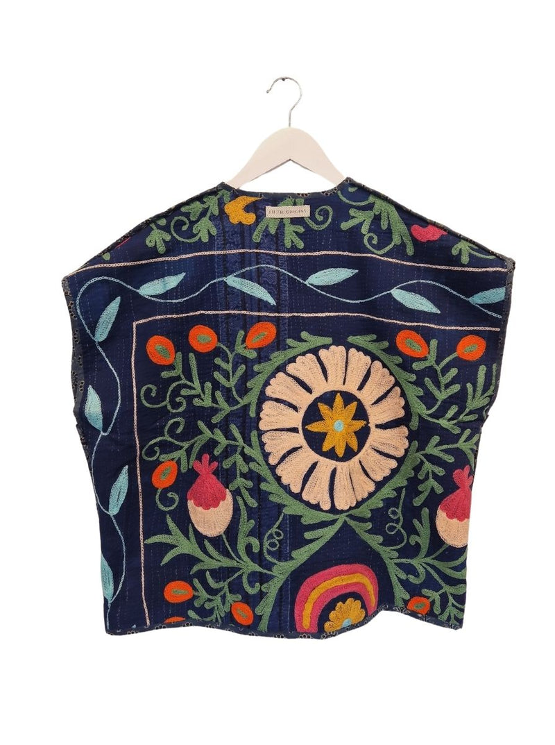kantha indigo suzani vest