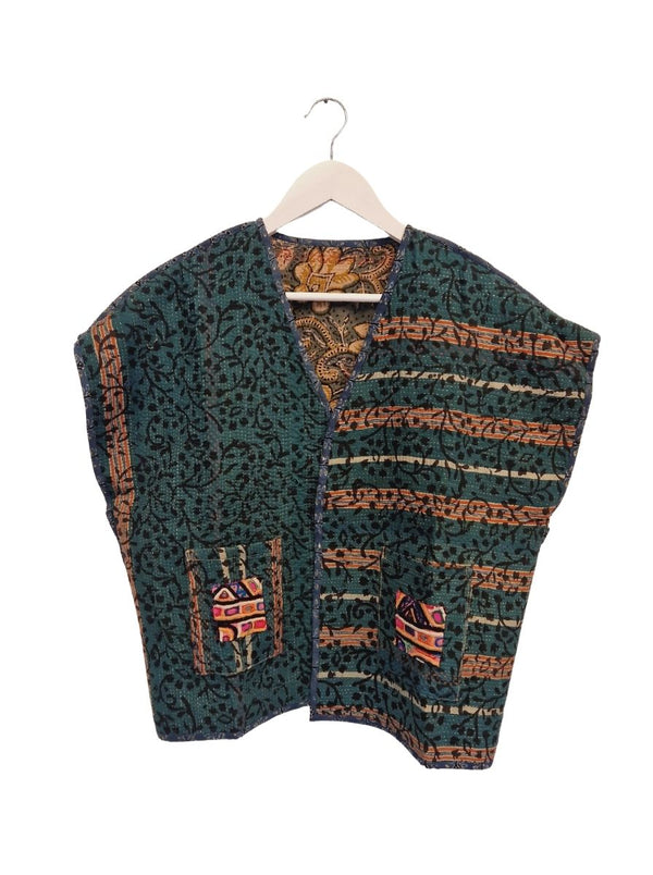 kantha reversible vest