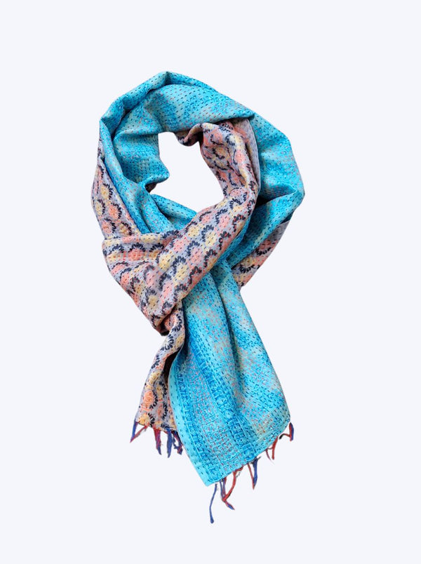 kantha vintage silk scarf