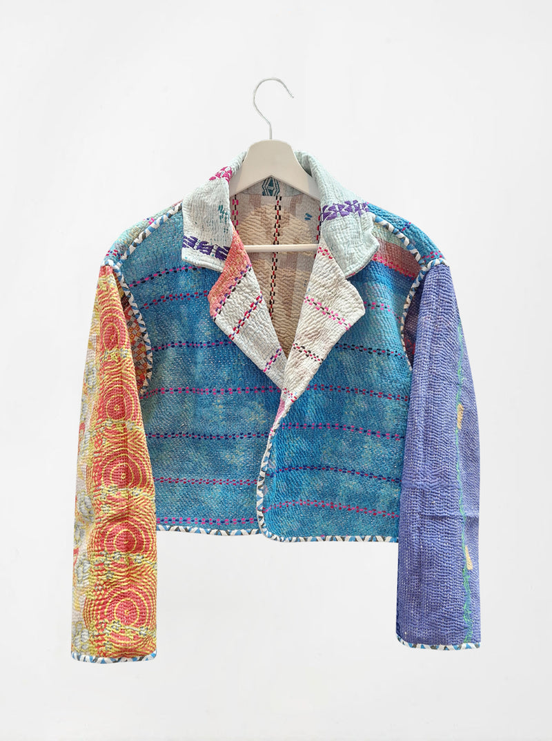 kantha vintage crop jacket suchi (sonar)