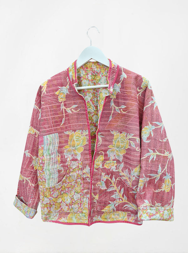 kantha vintage collar jacket kamli (holi)