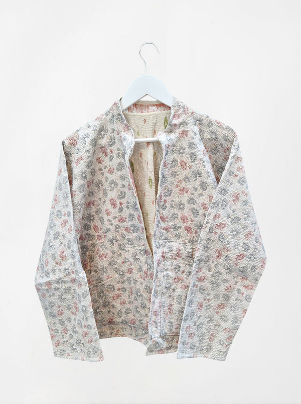 kantha vintage reversible collar vest rosa (holi)