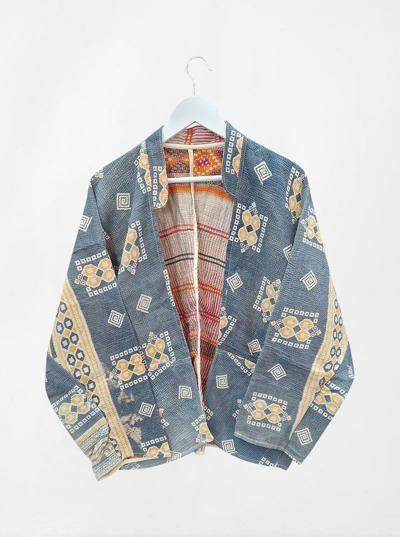 kantha vintage short jacket sumi (holi)