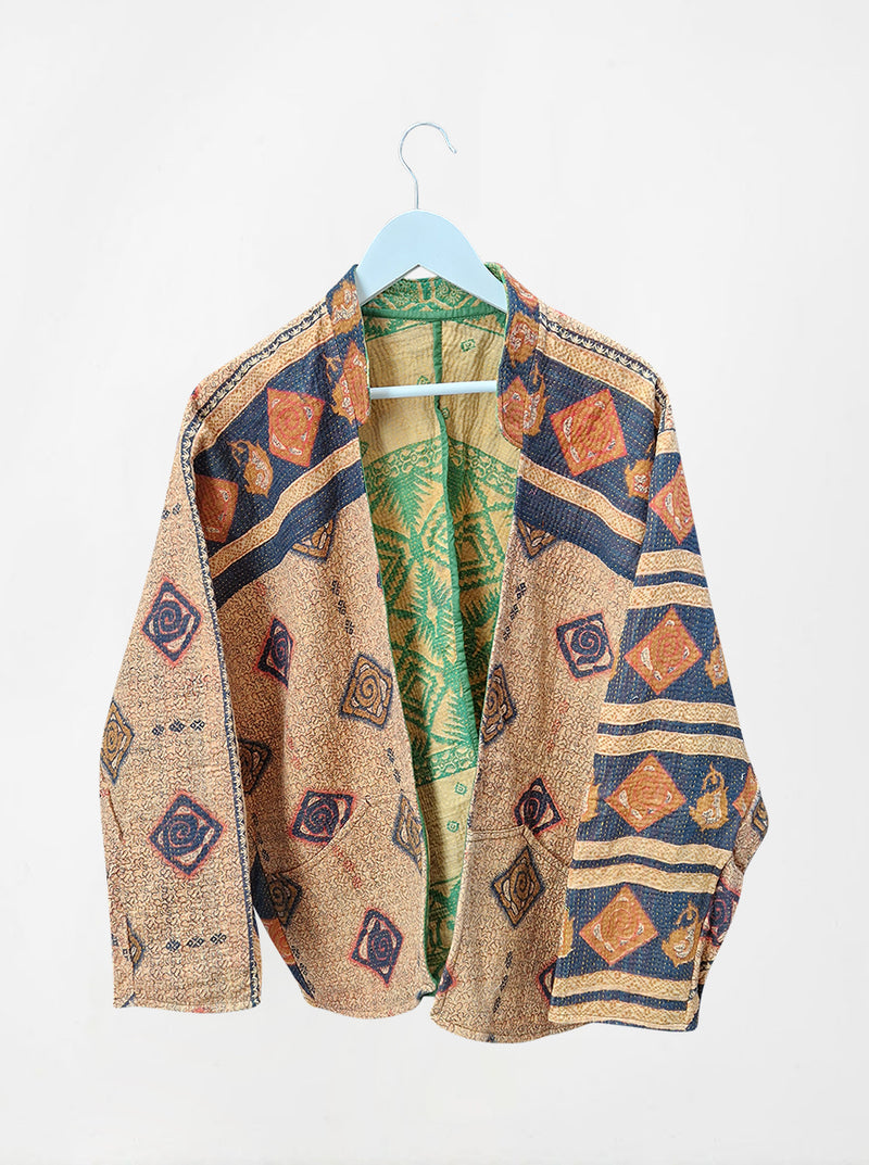 kantha vintage short jacket lali (holi)
