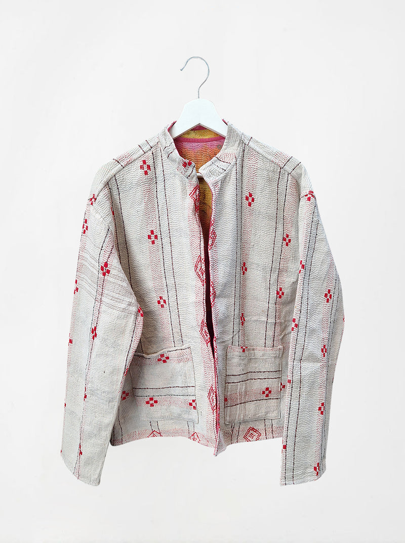 kantha reversible collar vest resham (holi)