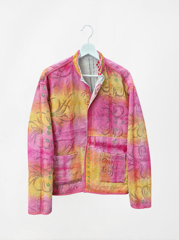 kantha vintage reversible collar vest resham (holi)