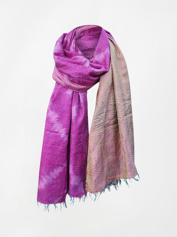 kantha vintage silk shawl