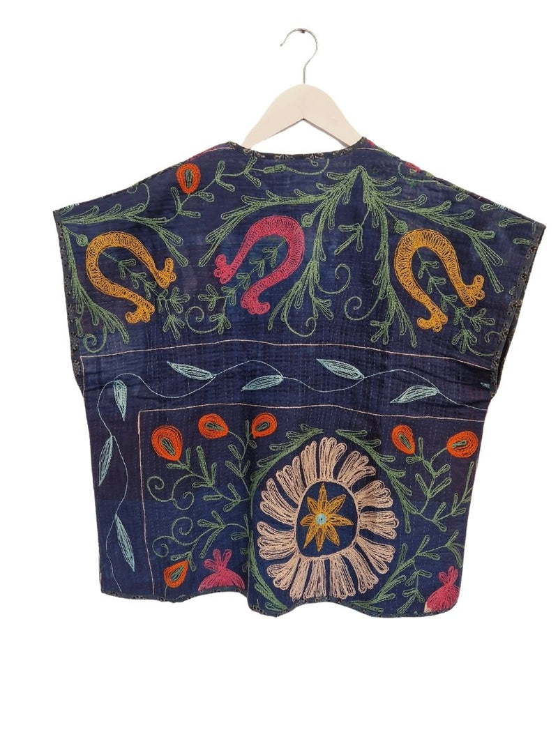 kantha indigo suzani vest
